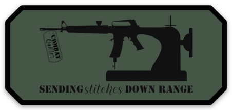 Sending Stitches Down Range - Combat Quilter Swag Die Cut Sticker