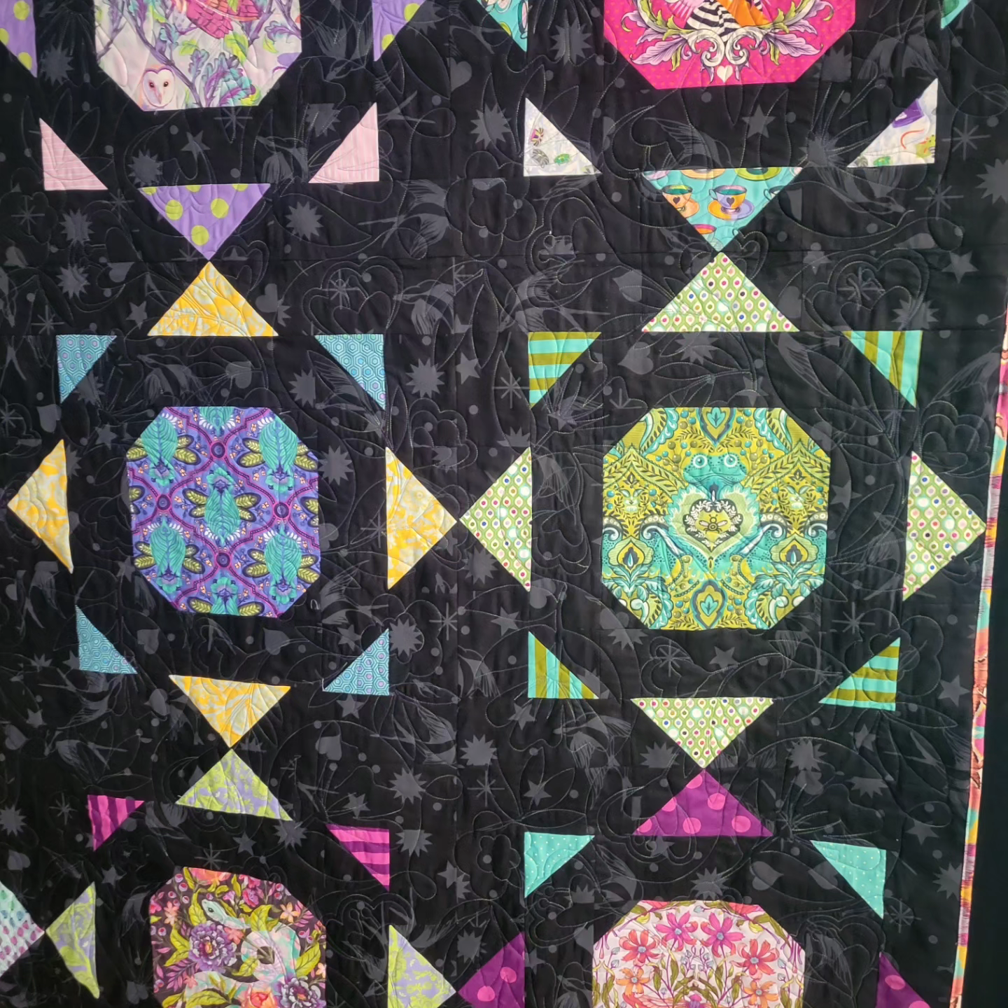 Tula Pink Quilt made with Retired Fabrics