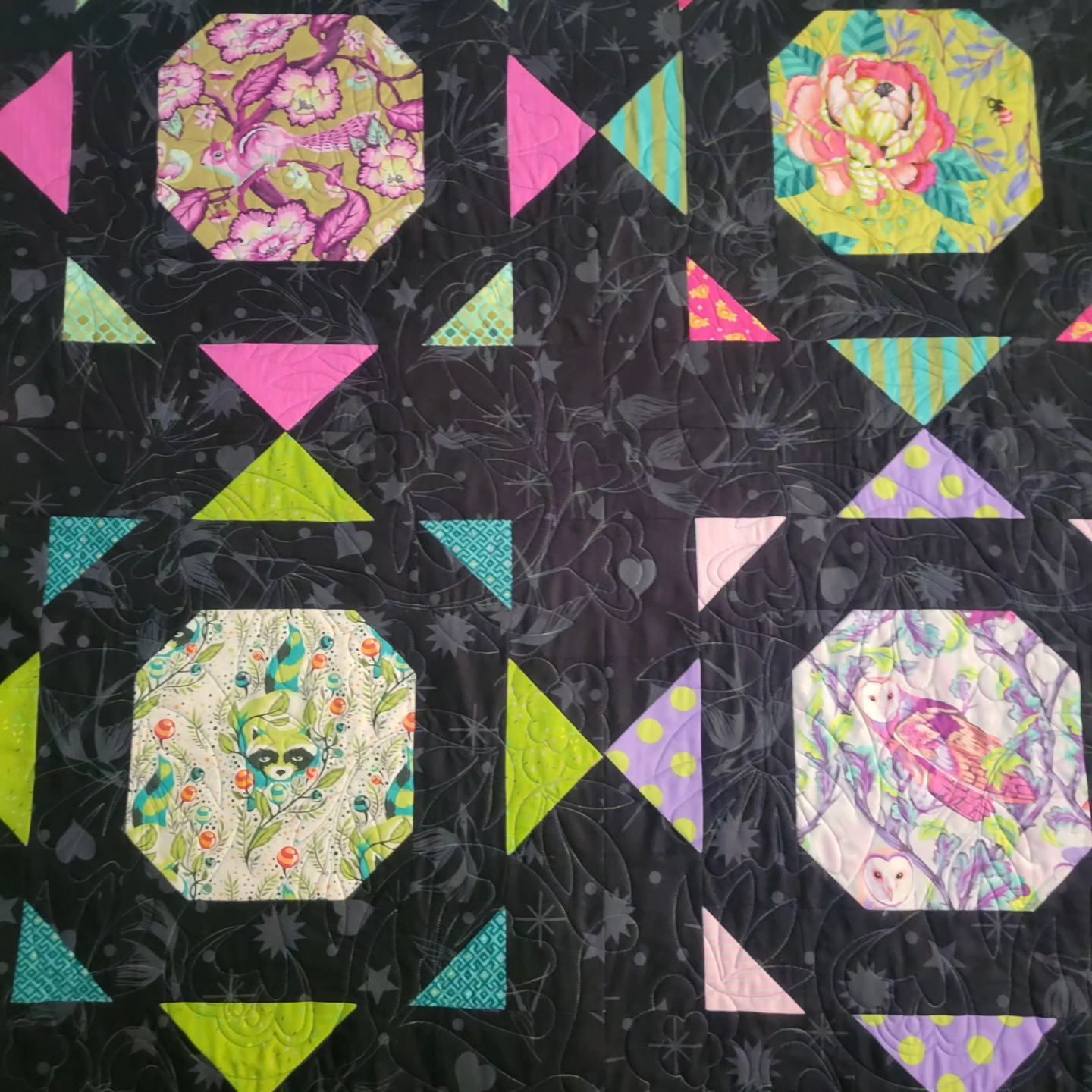 Tula Pink Quilt made with Retired Fabrics