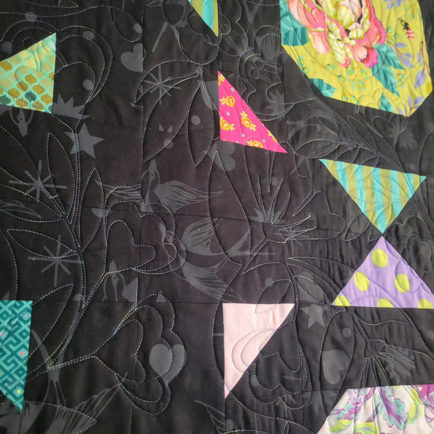 Tula Pink Quilt made with Retired Fabrics