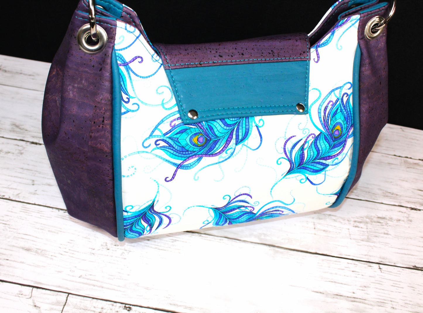 Colorful Peacock Designer Handbag - Sequoia Bag Pattern by Shamballa Bag Designs